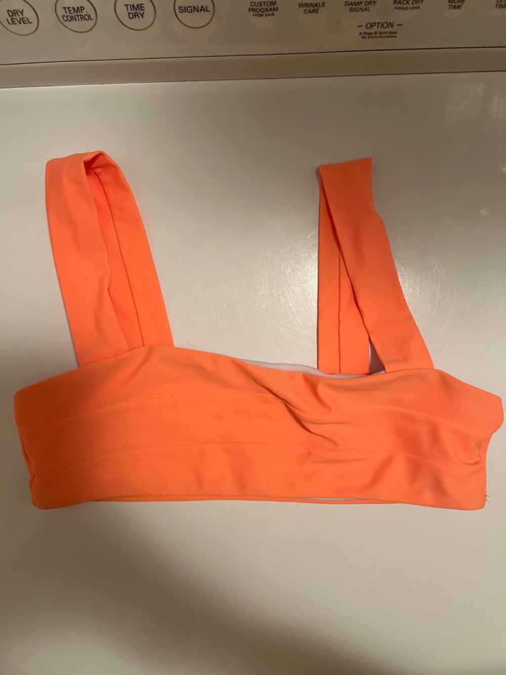 Zaful Neon Orange Square Neck Bikini Top